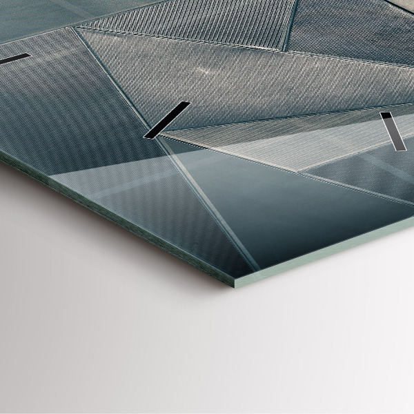 Štvorcové hodiny Kovové abstraktné trojuholníky