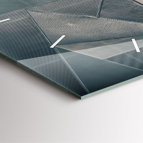 Štvorcové hodiny Kovové abstraktné trojuholníky