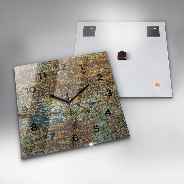 Štvorcové hodiny Stará kovová textúra