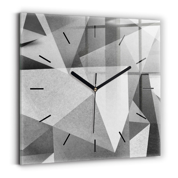 Štvorcové hodiny Šedá geometrická abstrakcia
