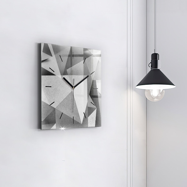 Štvorcové hodiny Šedá geometrická abstrakcia
