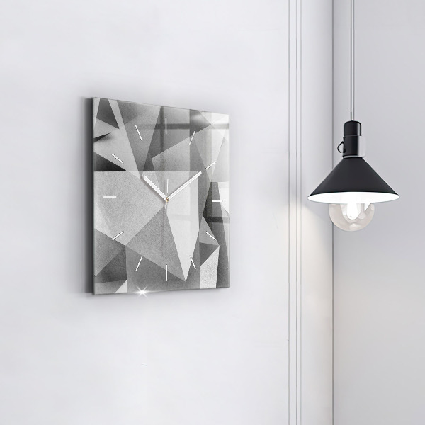 Štvorcové hodiny Šedá geometrická abstrakcia