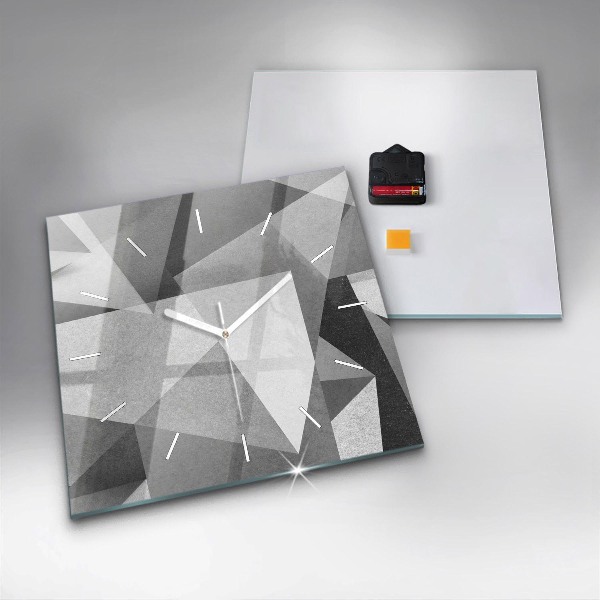 Štvorcové hodiny Šedá geometrická abstrakcia
