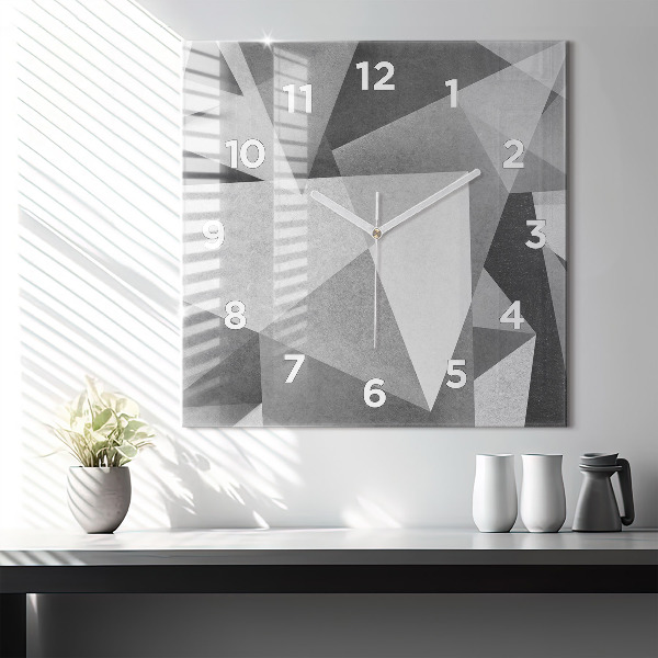 Štvorcové hodiny Šedá geometrická abstrakcia