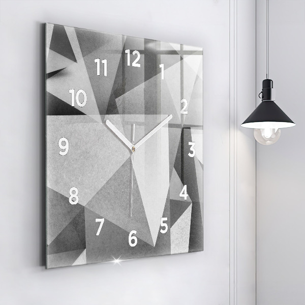 Štvorcové hodiny Šedá geometrická abstrakcia