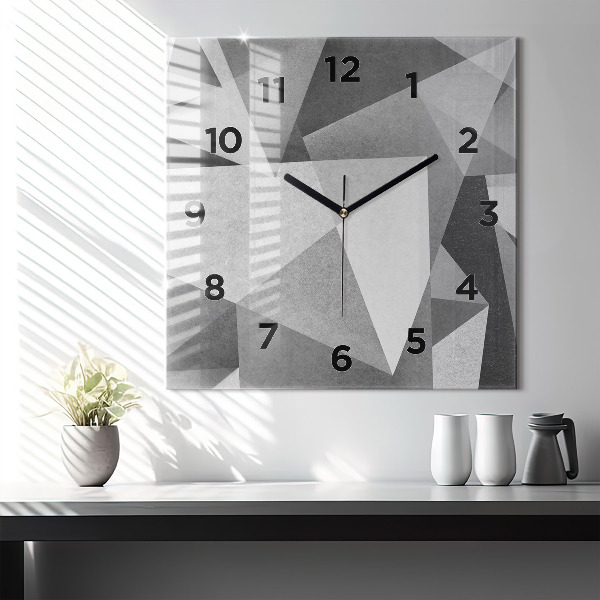 Štvorcové hodiny Šedá geometrická abstrakcia