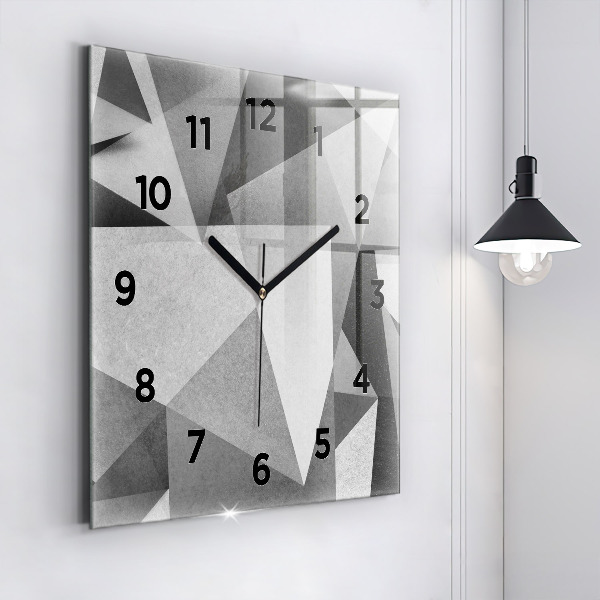Štvorcové hodiny Šedá geometrická abstrakcia