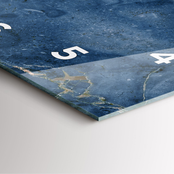 Štvorcové hodiny Textúra modrého mramoru