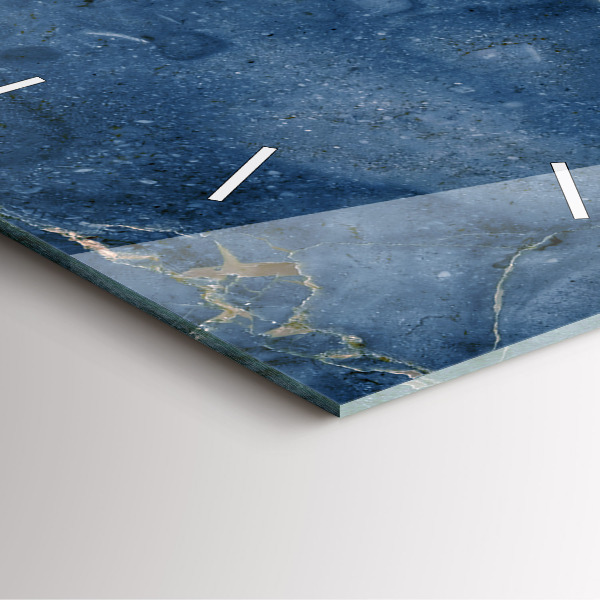 Štvorcové hodiny Textúra modrého mramoru