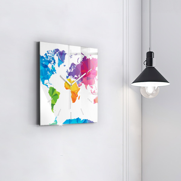 Štvorcové hodiny Abstraktná mapa sveta