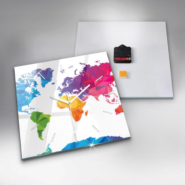 Štvorcové hodiny Abstraktná mapa sveta