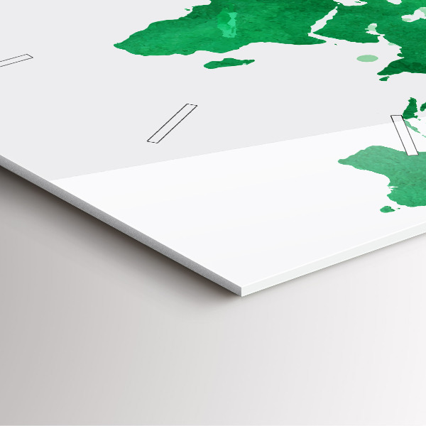 Štvorcové hodiny Zelená mapa sveta