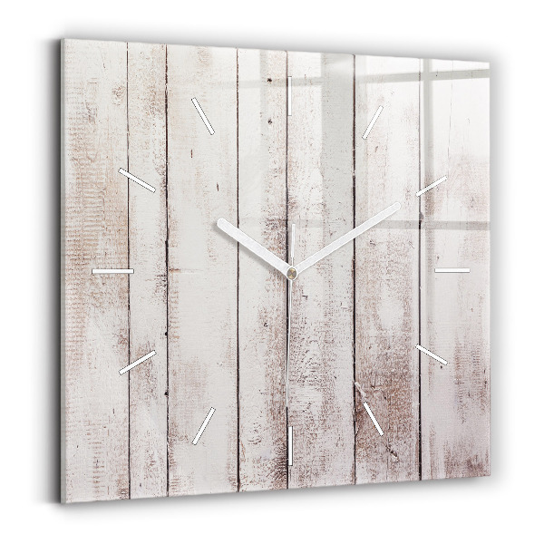 Štvorcové hodiny Svetlé drevené dosky
