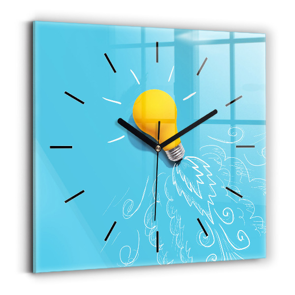 Štvorcové hodiny Nákres žiarovky