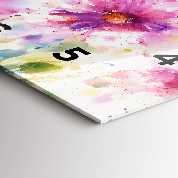 Štvorcové hodiny Maľované kvety