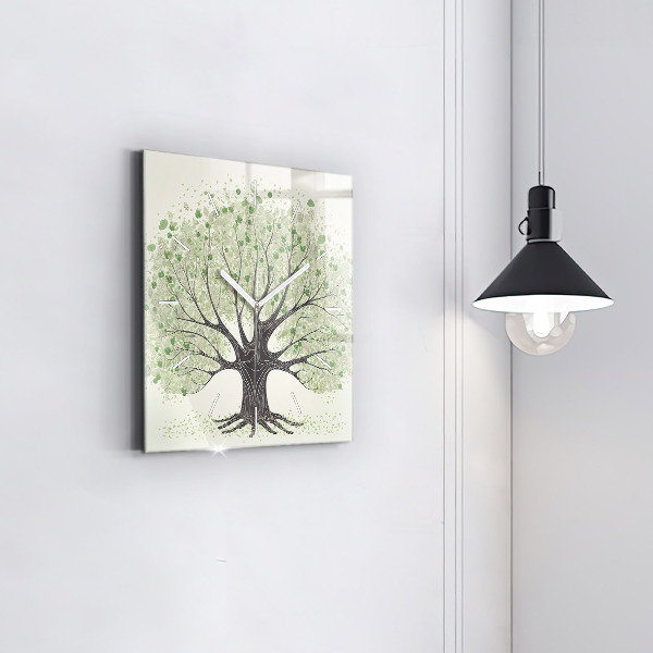 Štvorcové hodiny Veľký prírodný strom