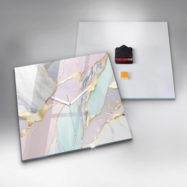 Štvorcové hodiny Mramorový vzor