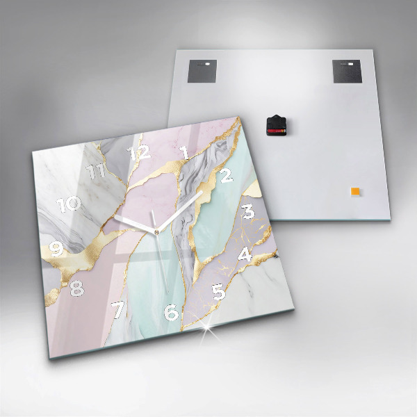 Štvorcové hodiny Mramorový vzor