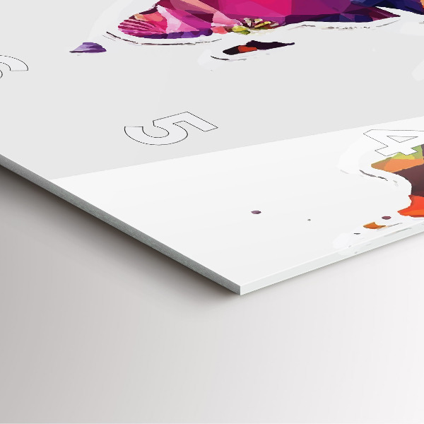 Štvorcové hodiny Mapa sveta s trojuholníkmi