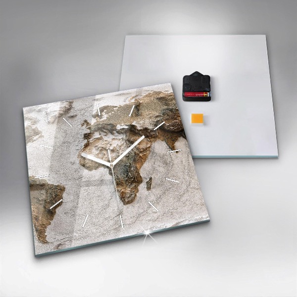 Štvorcové hodiny Stará mapa sveta