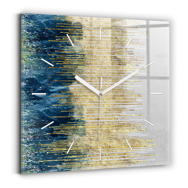 Štvorcové hodiny Ozdobný vzor a zlatá