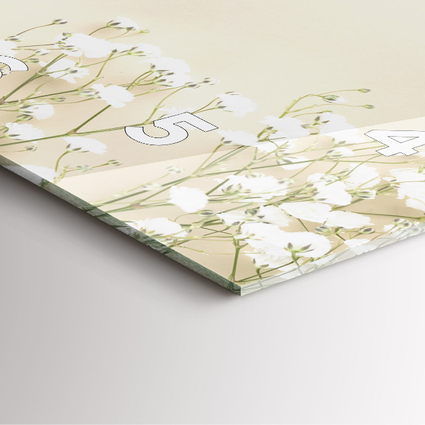 Štvorcové hodiny Kvitnúce kvety gypsomilky