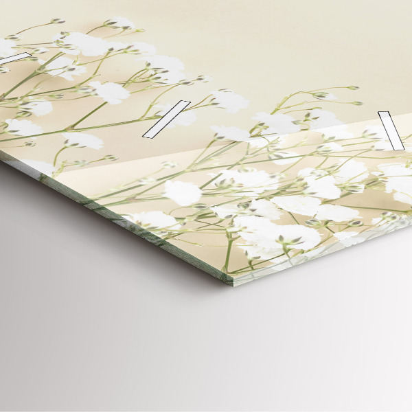 Štvorcové hodiny Kvitnúce kvety gypsomilky