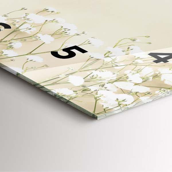 Štvorcové hodiny Kvitnúce kvety gypsomilky