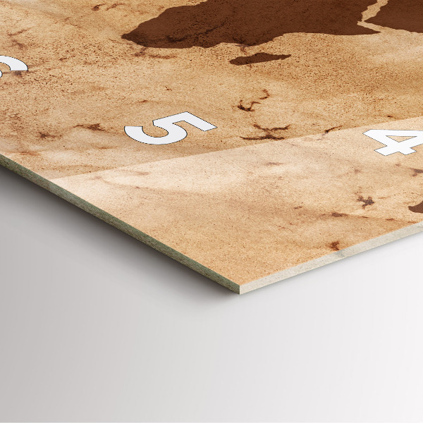 Štvorcové hodiny Vintage mapa sveta