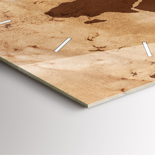 Štvorcové hodiny Vintage mapa sveta