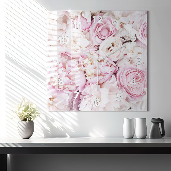 Štvorcové hodiny Dekoratívne kvety