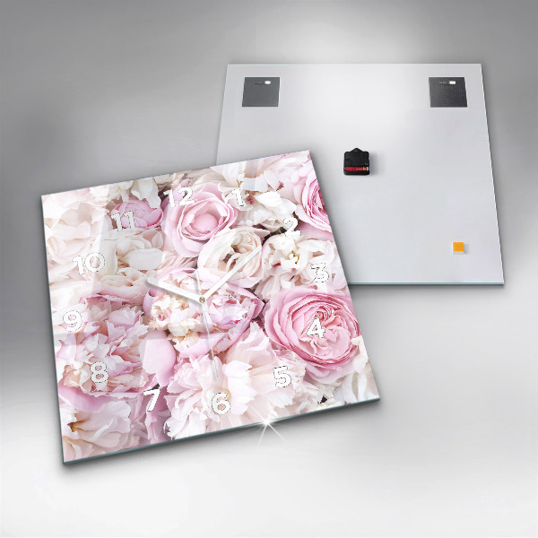 Štvorcové hodiny Dekoratívne kvety