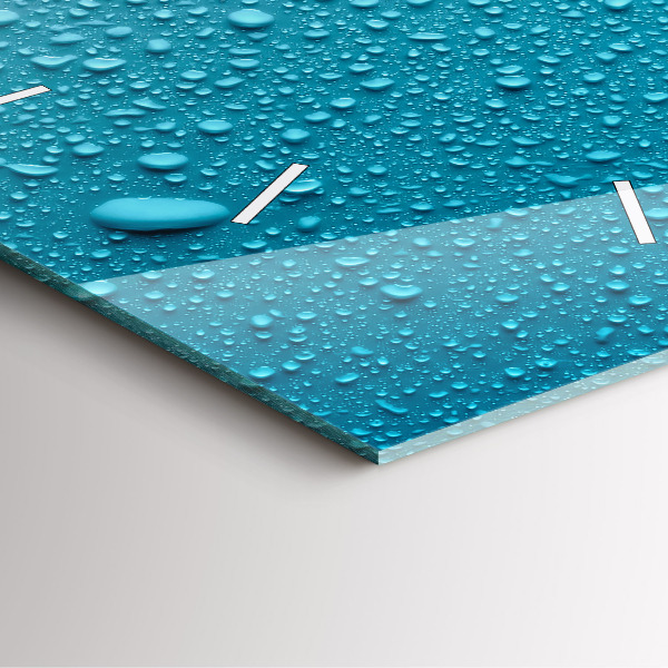 Štvorcové hodiny Kvapky vody na skle