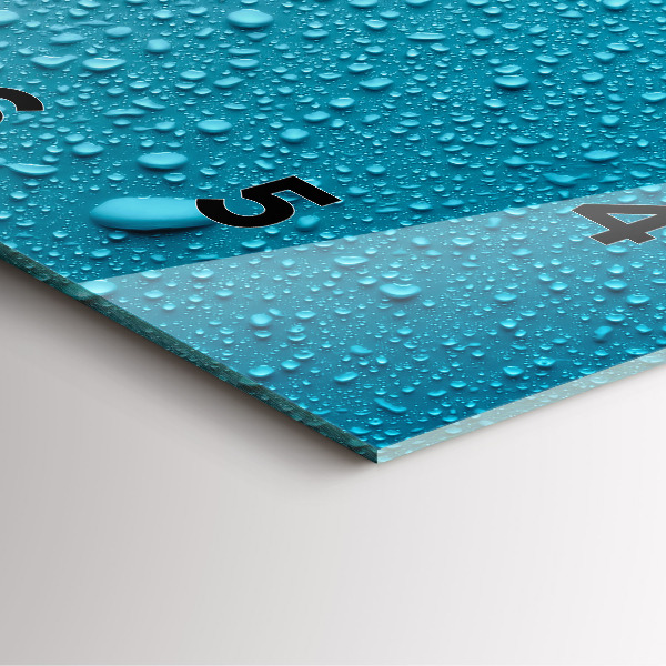 Štvorcové hodiny Kvapky vody na skle