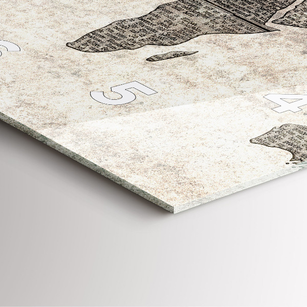 Štvorcové hodiny Mapa sveta v novinách