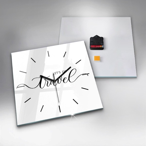 Štvorcové hodiny Cestovný nápis
