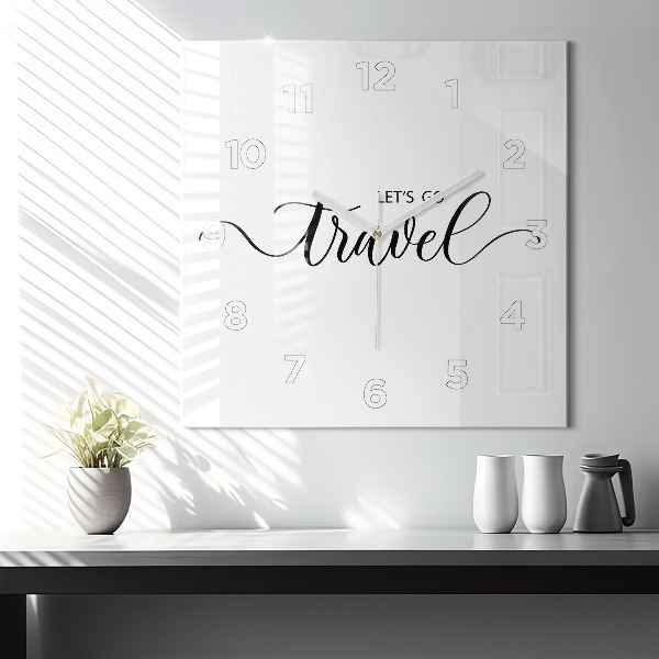 Štvorcové hodiny Cestovný nápis