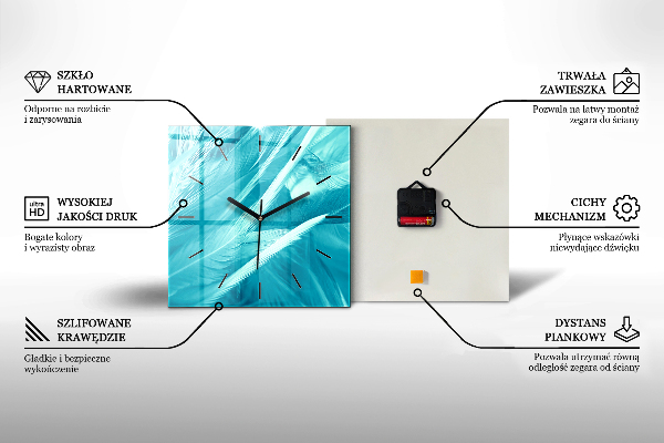 Štvorcové hodiny Vzor listov