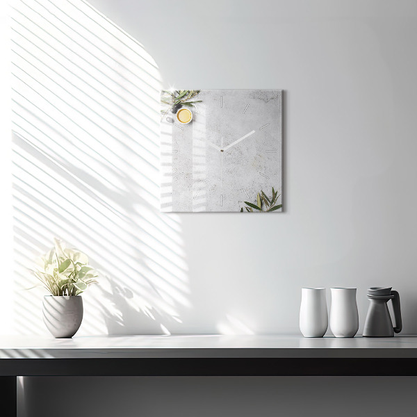 Štvorcové hodiny Minimalistické olivy