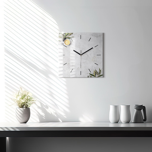 Štvorcové hodiny Minimalistické olivy