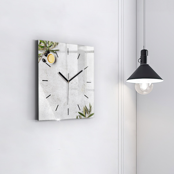 Štvorcové hodiny Minimalistické olivy