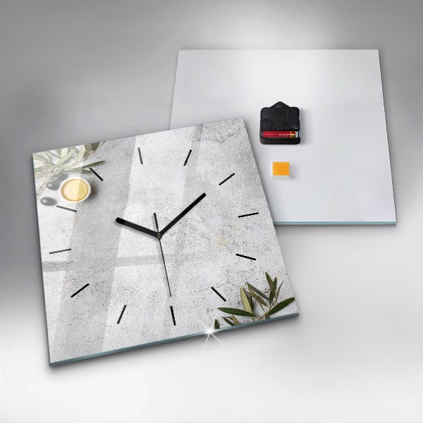 Štvorcové hodiny Minimalistické olivy