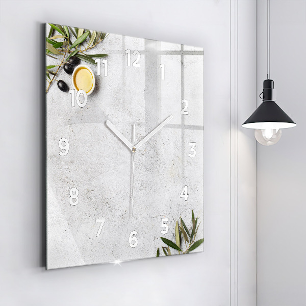Štvorcové hodiny Minimalistické olivy