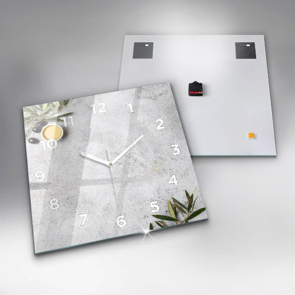 Štvorcové hodiny Minimalistické olivy