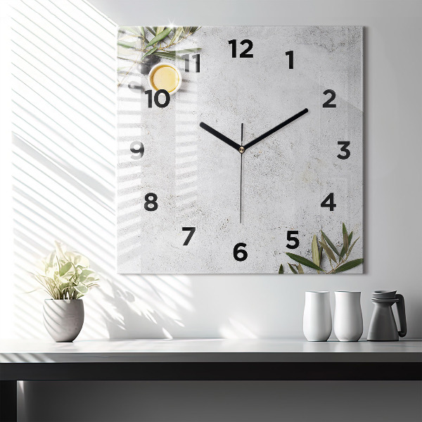 Štvorcové hodiny Minimalistické olivy
