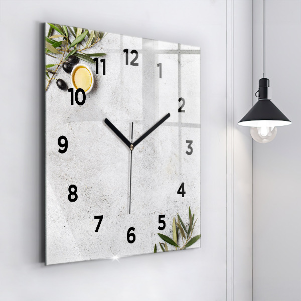 Štvorcové hodiny Minimalistické olivy