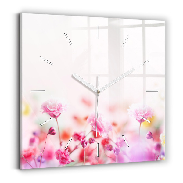 Štvorcové hodiny Kvety na lúke