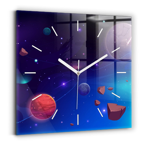 Štvorcové hodiny Galaxie planéty