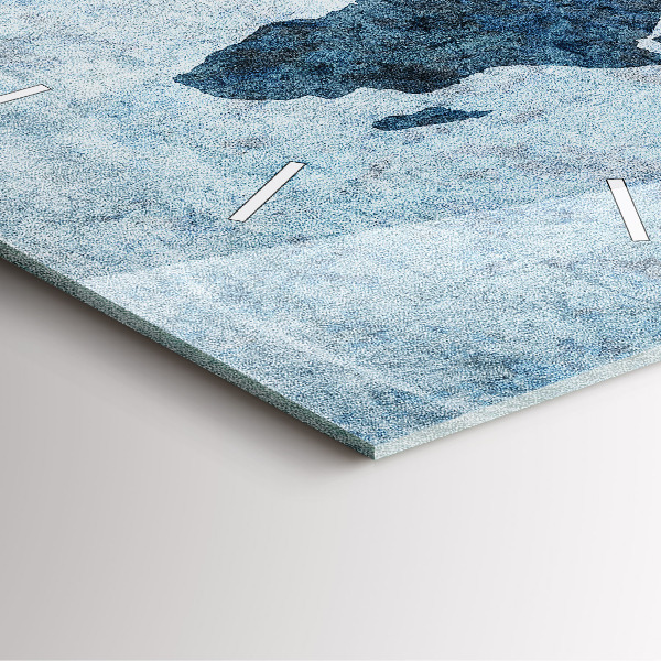 Štvorcové hodiny Maľovaná mapa sveta