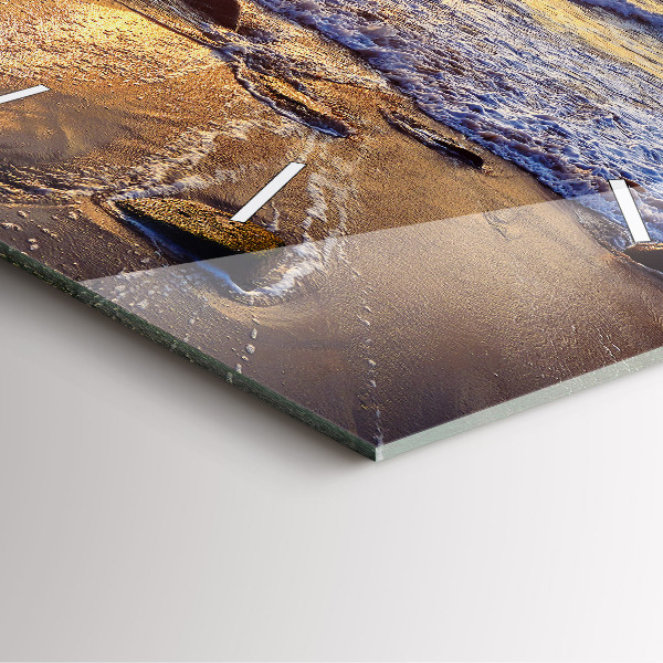 Štvorcové hodiny Západ slnka na pláži